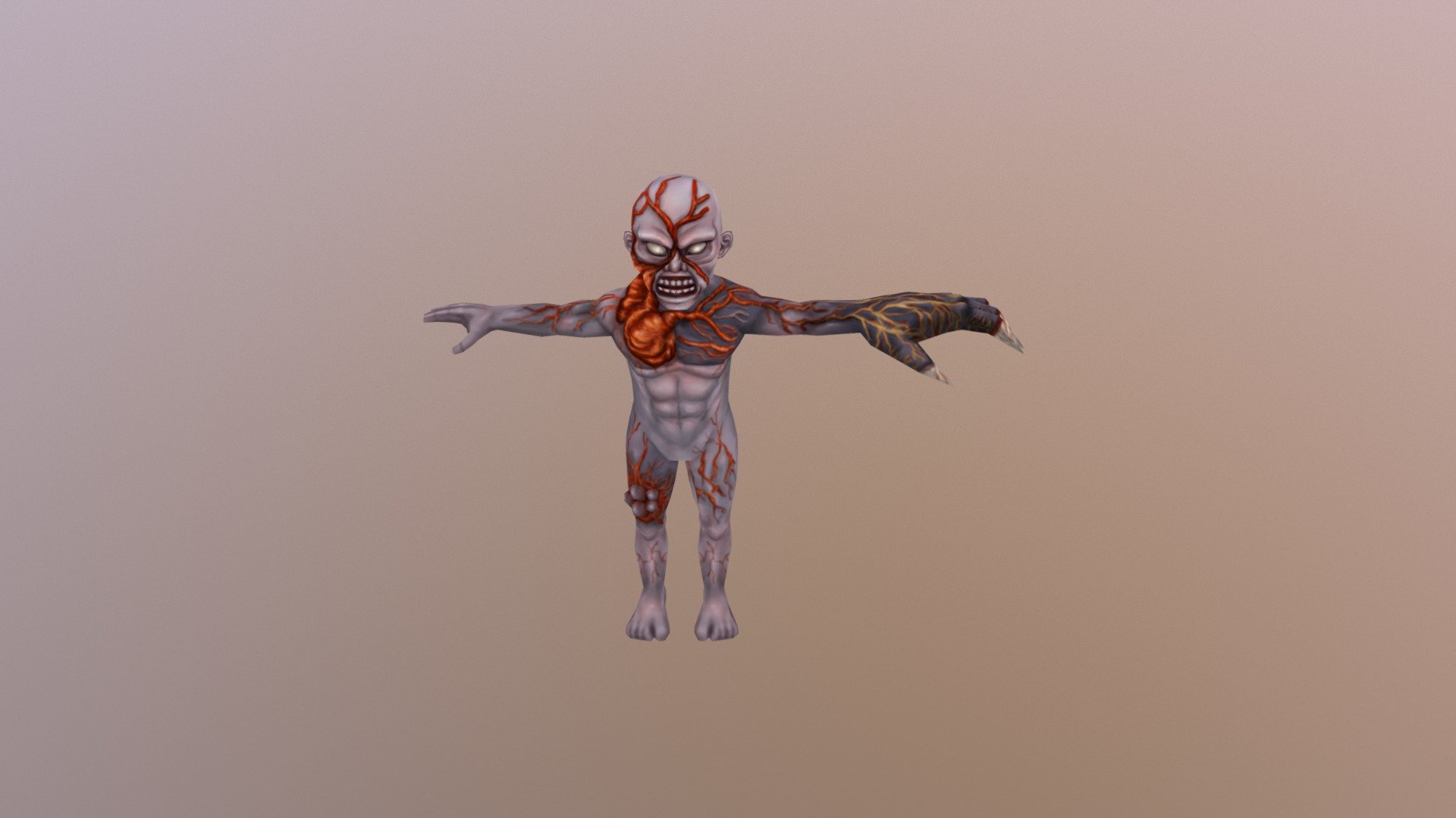 A zombie creature in mobile project 3d model