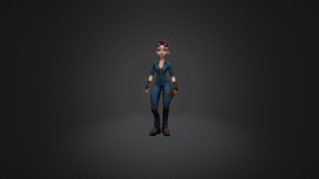 Character of the Cute Girls Mechanic - Girl mechanic 3d model