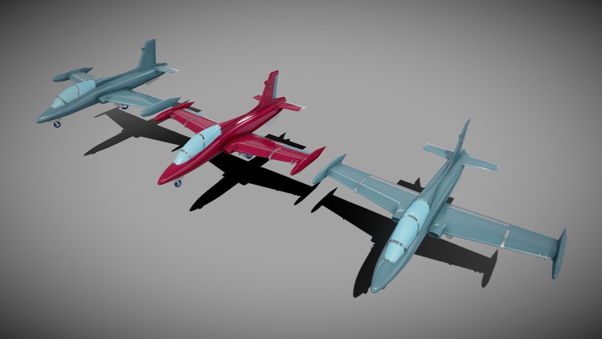 Simplistic Jet Aircraft Model


This model is based on the Aermacchi jet. This is not realistic as my intention here was to create a simplistic jet plane. 

In this project:


three level of subdivision
all models sorted in collections
low poly to high poly versions
good topology generic airplane
materials with no textures
auto UV unwrapped
non overlapping UV

Polygon count:


lowpoly - 12,000
midpoly - 46,500
highpoly - 121,100

Thank you for your interest. 
If you have any questions or requests, please contact me 3d model