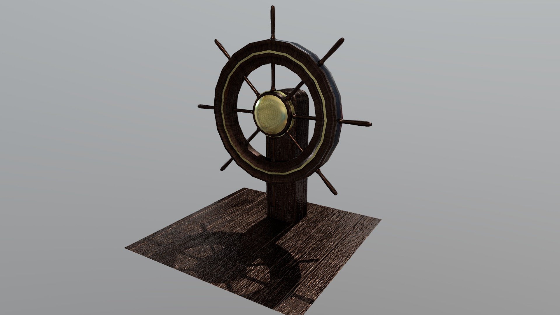 Ahoy! Today we're taking a nautical theme with a ship's helm. Hope your days are all smooth sailing, viewer! o7 - Ship's Helm - 3D model by Myaskill 3d model