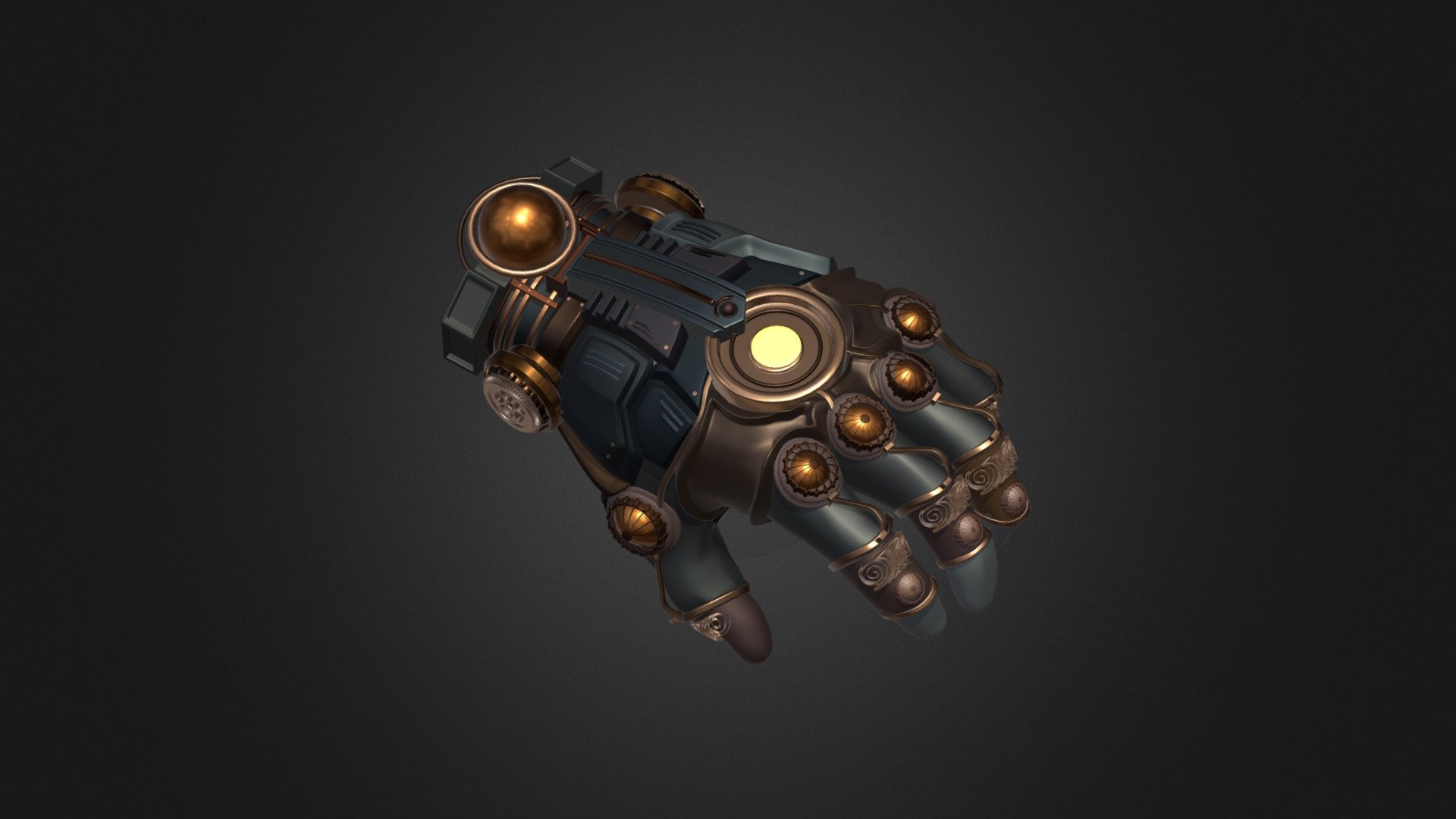 test task at Lesta Game Academy - Mechanical glove - Download Free 3D model by ananasik (@andrew_ss2) 3d model
