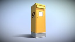 Public Mailbox 2 (Low-Poly Version) german, post, high-poly, yellow, postbox, briefkasten, 3d-model, kasten, 3d-visualisierung, mail-box, vis-all-3d, 3dhaupt, software-service-john-gmbh, letter-box, postkasten, public-mailbox, city-mailbox, german-mailbox, deutsche-post, mailbox-of-deutsche-post