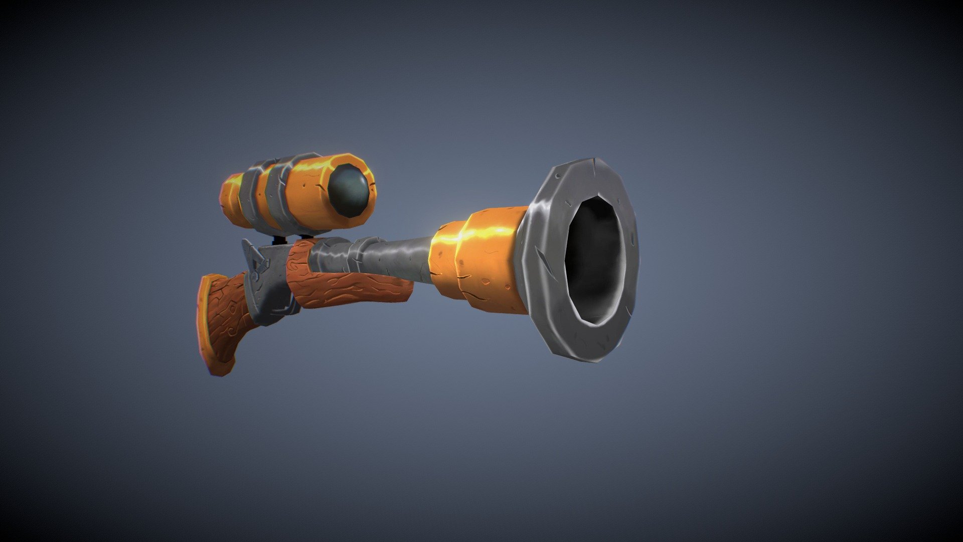 It was a big challenge to produce an asset using hand painted. This is the first time I use this technique and I found it as incredible as it is complex. It was an arduous path as I don't use much 2D in my projects but it's definitely something I want to improve! - Cartoon Gun - 3D model by Kaue Braga (@kauebraga) 3d model