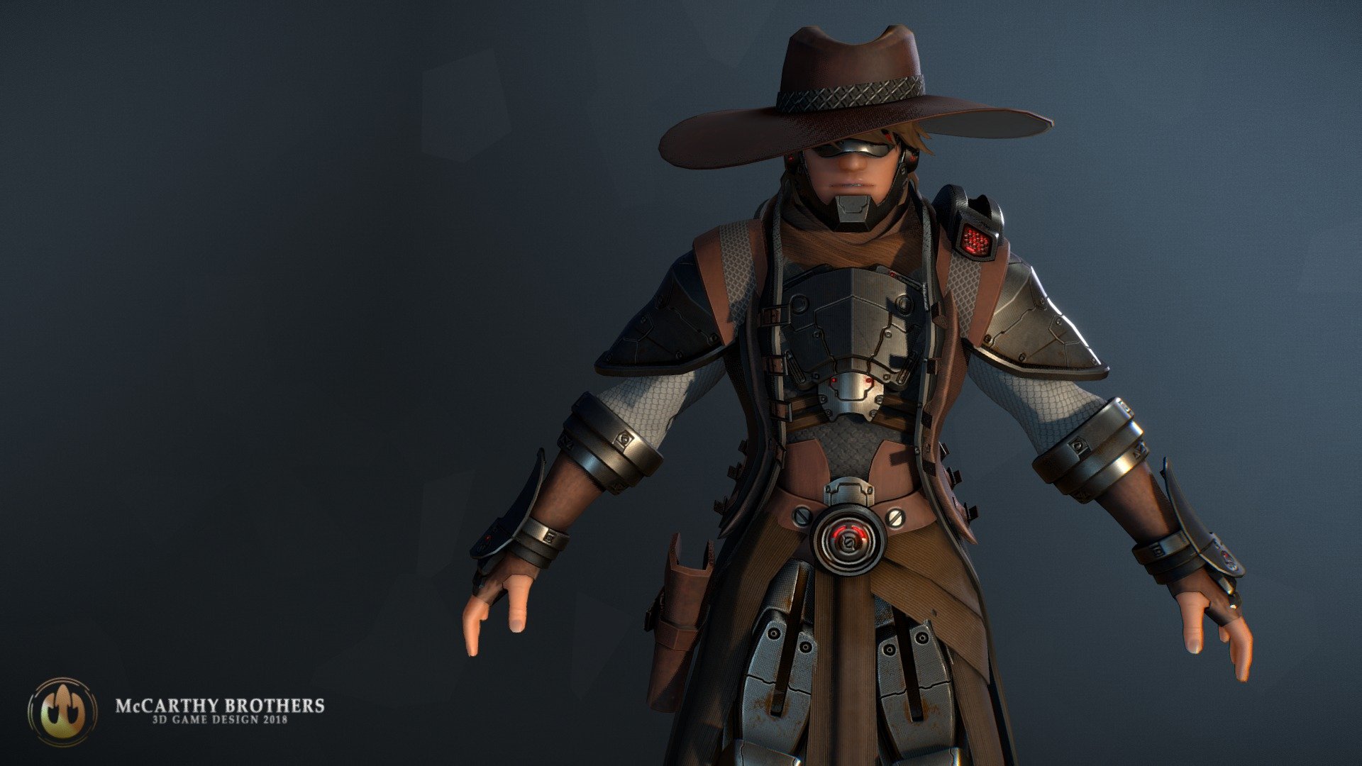 This is a sci-fi twist of wild western cowboys, it is inspired by characters like McCree from Overwatch. 

I made this to test my character modelling skills, as i havent done any in a while, and its slightly different from what I usually design.

Hope you all like it 3d model