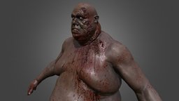 Big Zombie bloody, unreal, fat, huge, boss, ghoul, unity3d, zombie