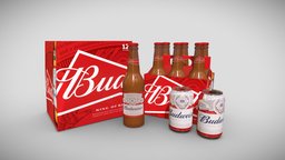 Budweiser Beer bar, drink, food, cocktail, wine, other, set, pub, ready, beverage, beer, realistic, alcohol, budweiser, liquor, glassware, cocktails, lager, game, lowpoly
