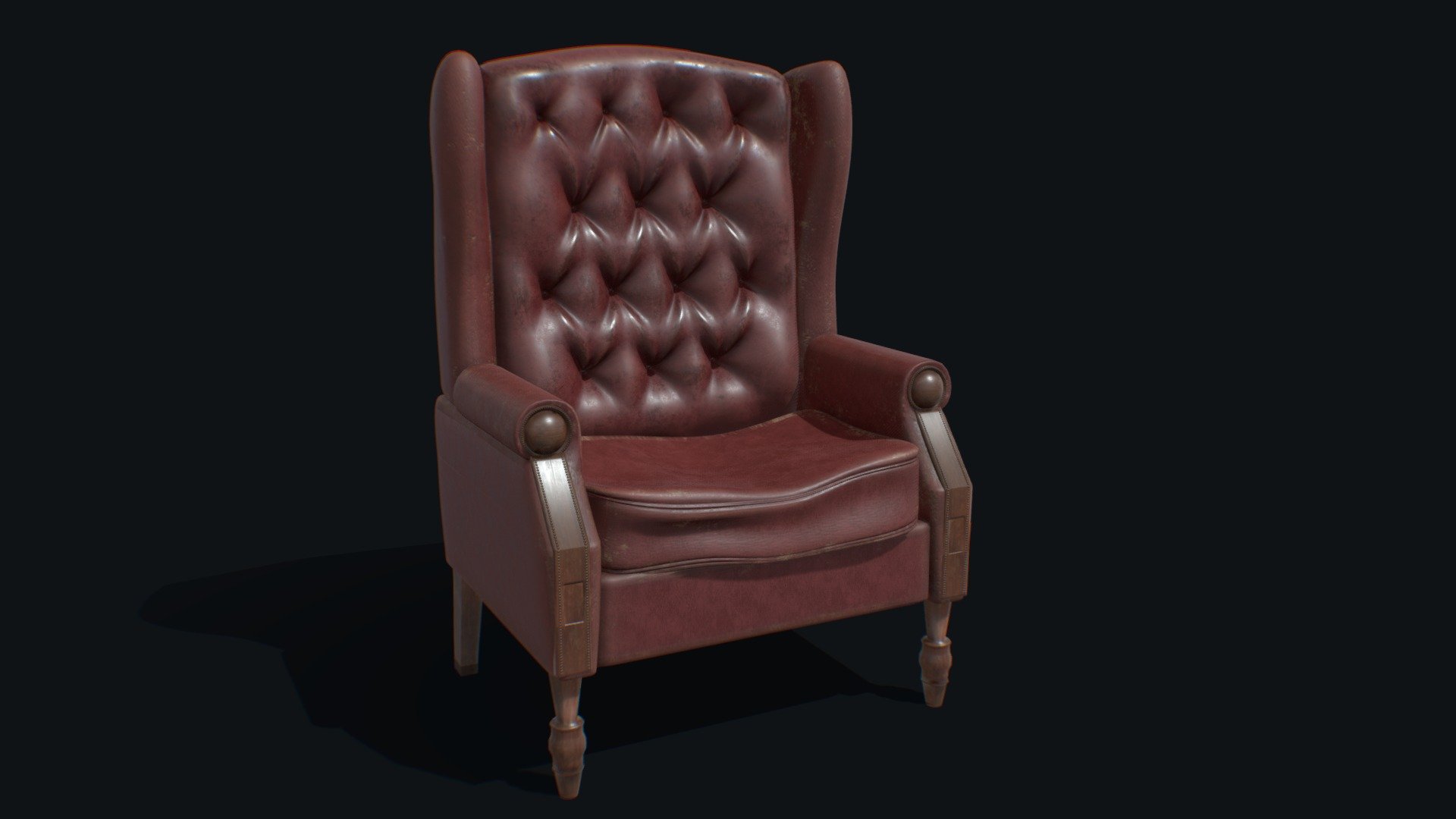 Red Chesterfield Chair - Buy Royalty Free 3D model by Zhelazniakov Aleksandr (@mrblik112) 3d model