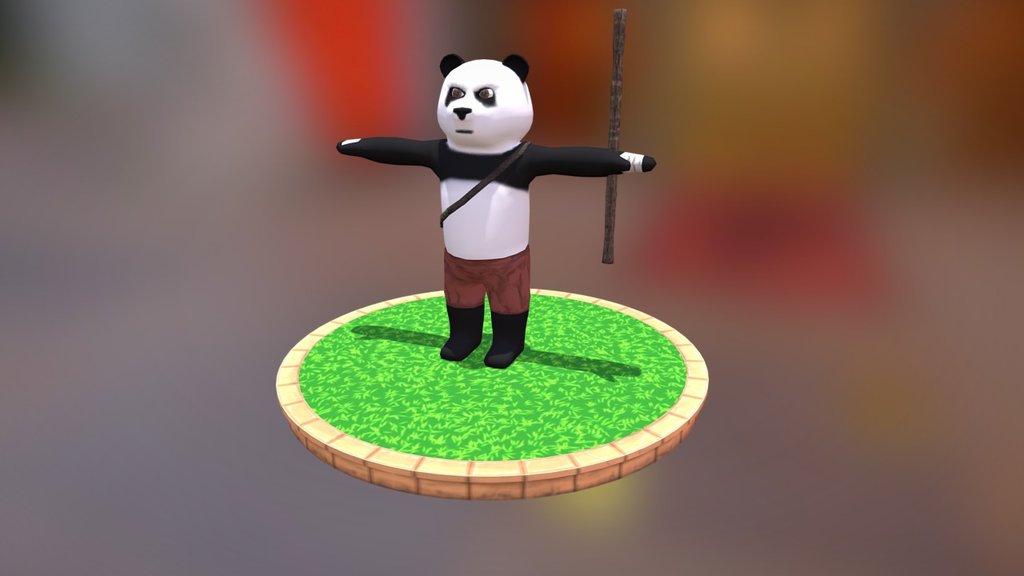 A game character I created from scratch a while ago. Podium hand painted from scratch other textures from textures.com - Running Panda - 3D model by TimCrellin 3d model
