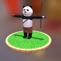 Running Panda bear, grass, roll, panda, painted, bricks, rolling, running, loop, crouch, texturescom, character, game, texture, animation, hand