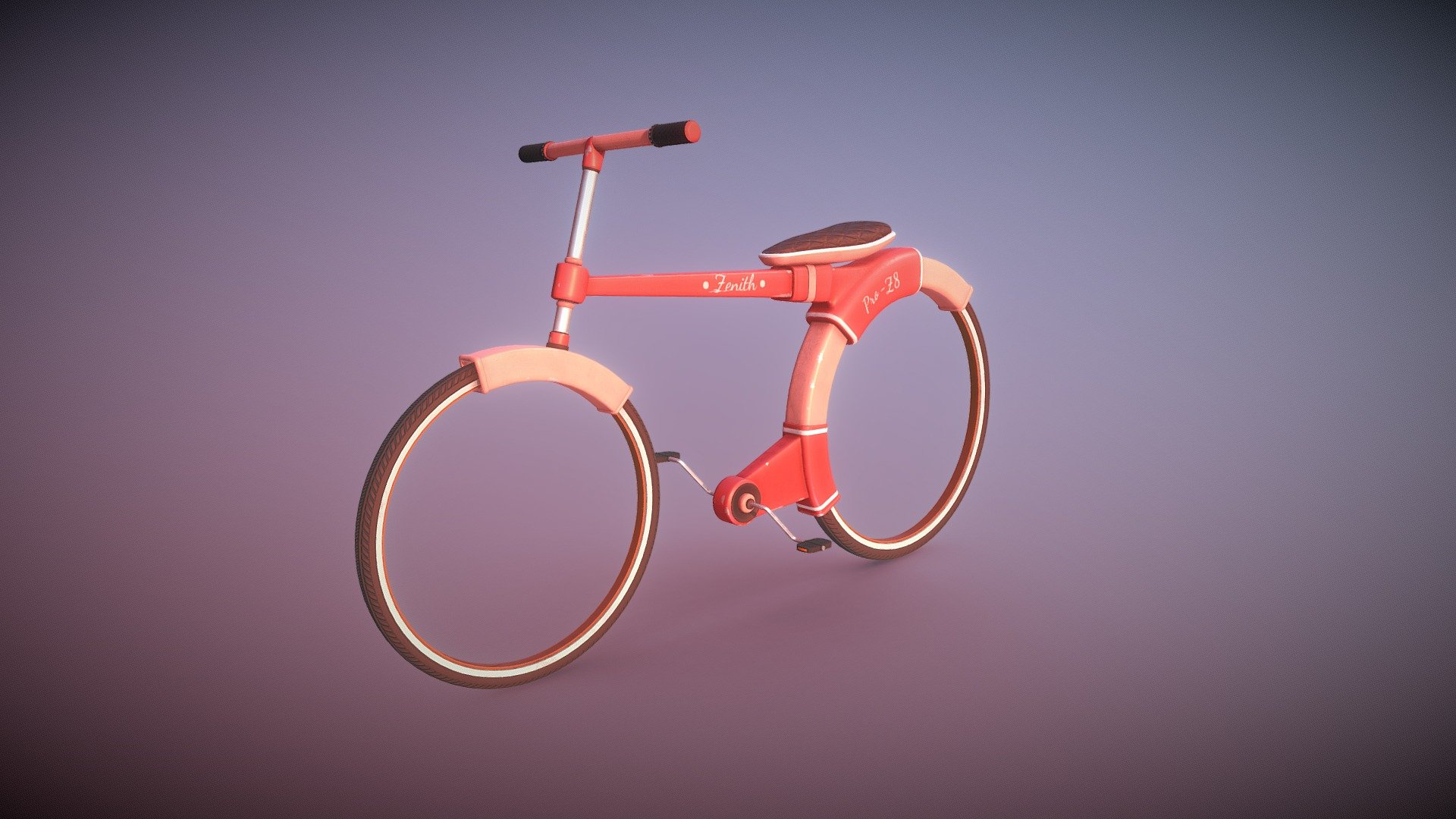 The Zenith Pro-Z8 bicycle! New semi-futuristic chainless bike! My stylized version of a chainless bike. I made this as part of set decoration for a much bigger project I'm currently working on. Modelled in 3DS Max (2021) and textured in substance painter 3d model