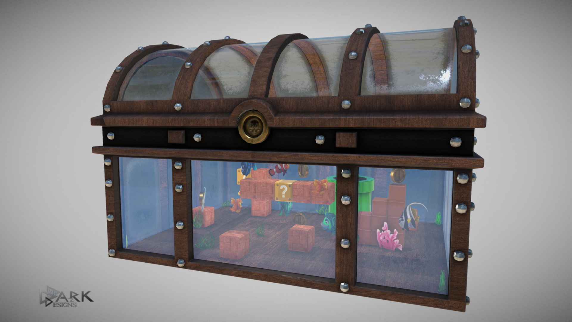 A little Fishtank for all mario and pirate lovers ;) 
with some handpainted little fishes

Because who wouldn't  want a Mario Fishtank at home - Pirate Chest, Fishtank - 3D model by dark-minaz 3d model
