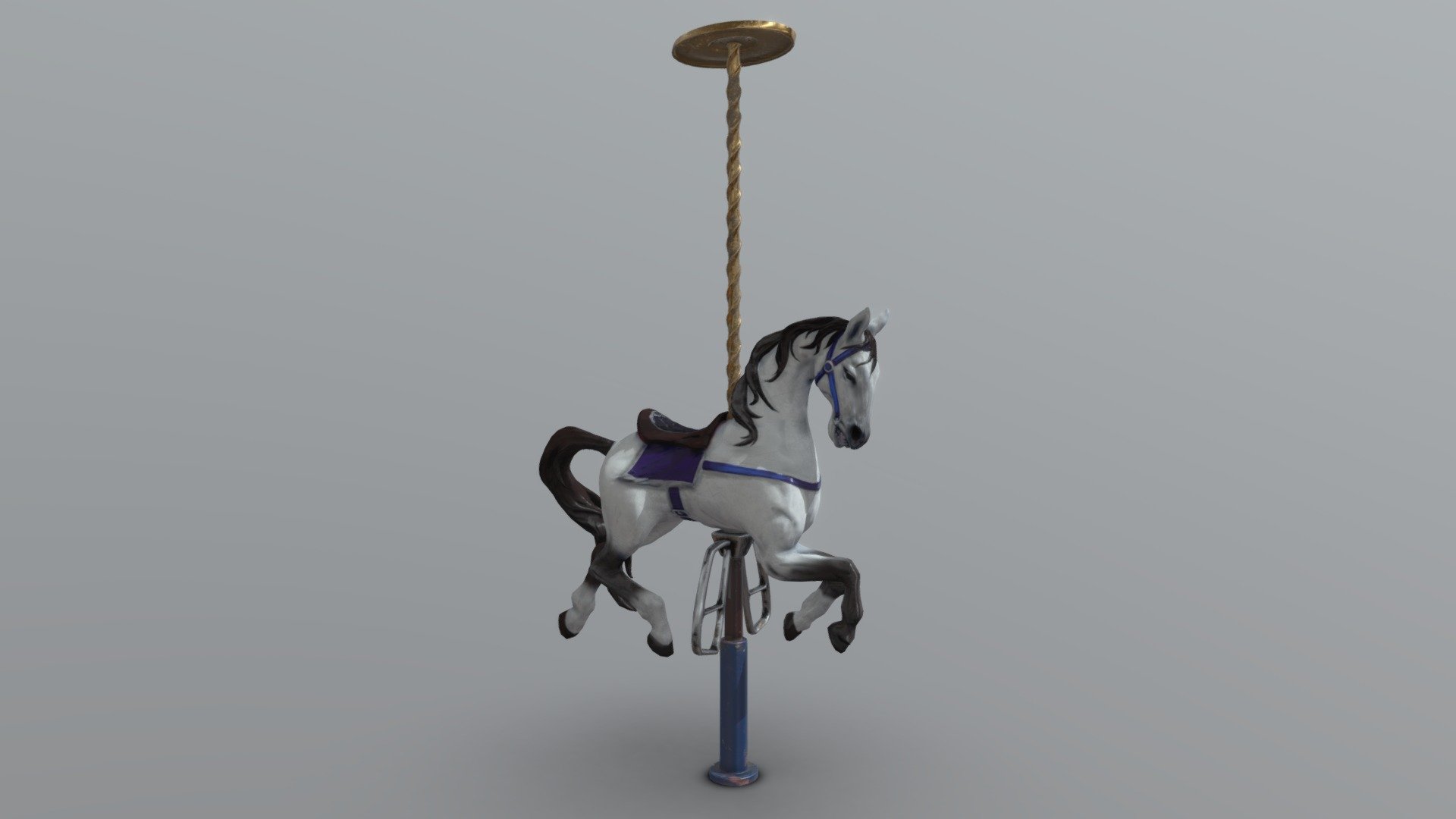 Verticles: 13,845
Tris: 27,619

This was my first time sculpting in Blender and texturing in Substance Painter. I'm very happy to share the results! - Simple carousel horse - 3D model by Kaa (@PngHeavy) 3d model