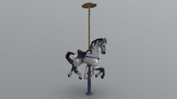 Simple carousel horse objects, carousel, merry-go-round, blender, substance-painter, horse