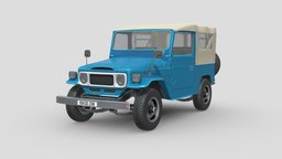 Low Poly Car automobile, power, vehicles, land, cars, suv, drive, cruiser, jeep, offroad, toyota, 1979, land-cruiser, landcruiser, vehicle, car, j40, land-cruiser-j40, toyota-lanc-cruiser