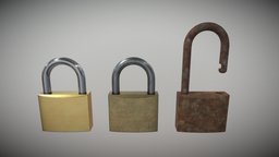 Padlock rust, prop, security, lock, new, used, metal, old, shackle, padlock, unlock, house, home, door-key