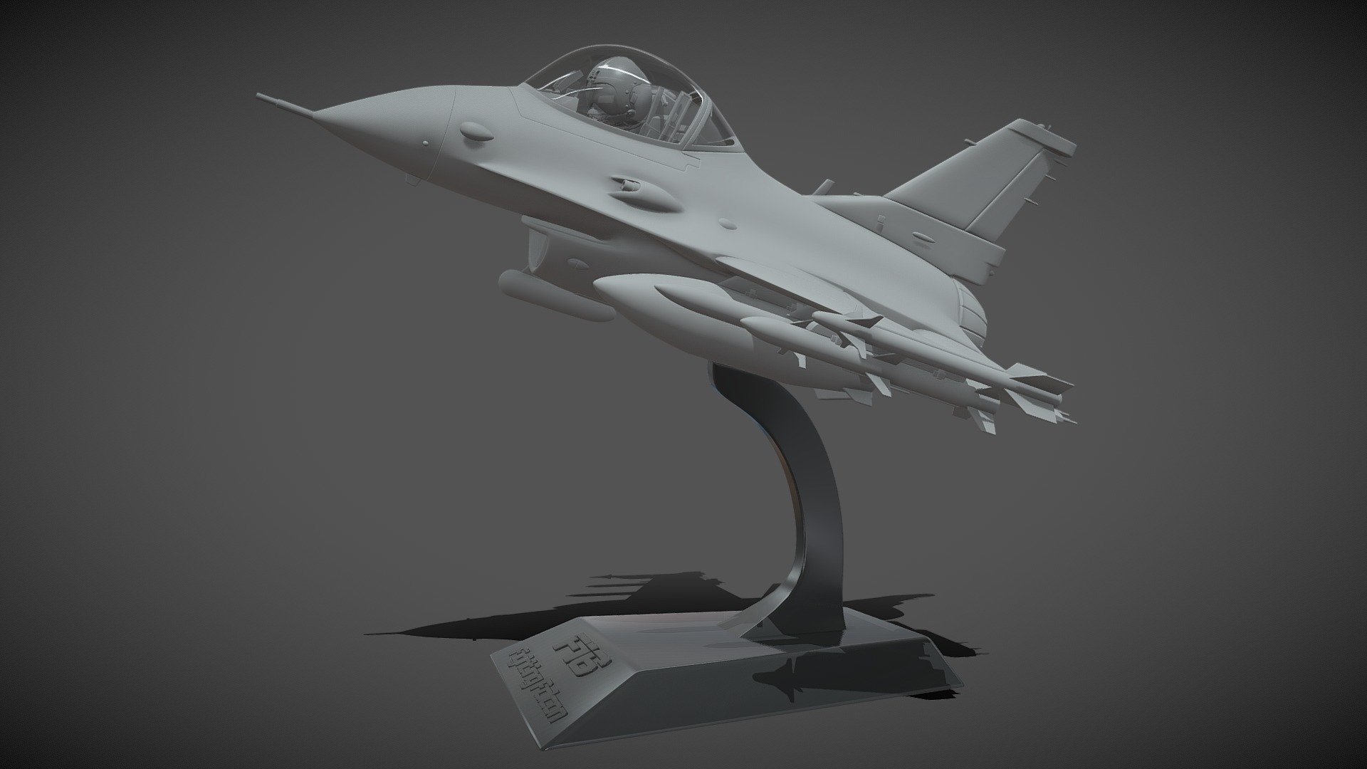 3d mdoel of F16 in toy_style for 3dprint 3d model