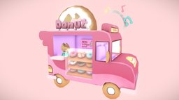 Donut Shop!! food, van, donut, handpaintedtexture, handpainted, cartoon, vehicle, shop