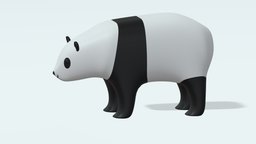 Cartoon Panda Bear modern, bear, style, animals, panda, origami, mammal, china, figurine, chinese, statue, lovely, cartoon, art, lowpoly, low, poly, sculpture, cule