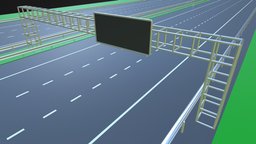 Freeway or Highway object, scene, mesh, exterior, highway, sign, freeway, 3d, model