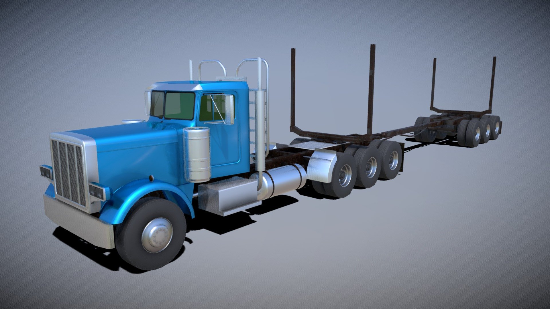 Logging Truck and Pole Trailer - 3D model by Cristineltr 3d model