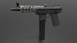 Submachine Gun tec-9, freedownload, submachinegun, weapon, free, gun, gameready, ap-9