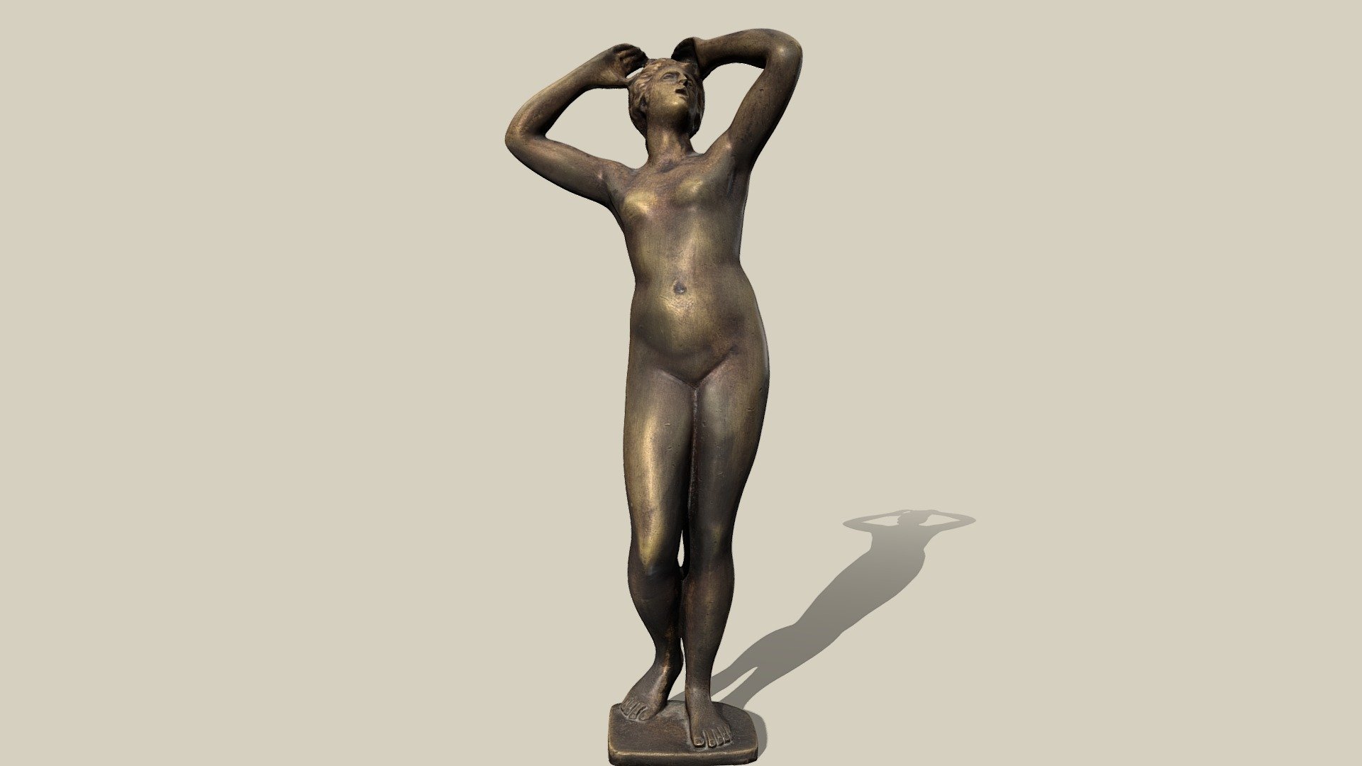 Bronze statuette after Bruno Zach in the form of a young lady with arms stretched above her head. H 26 cm.

Bronzestatuette nach Bruno Zach in Form einer jungen Dame mit über dem Kopf gestreckten Armen. H 26 cm - Statuette - Buy Royalty Free 3D model by noe-3d.at (@www.noe-3d.at) 3d model