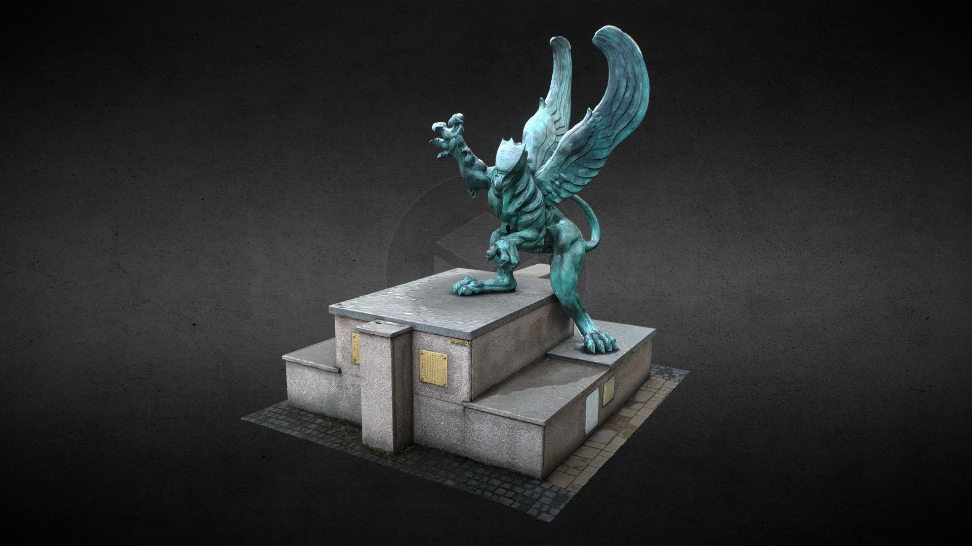 A photogrammetry model of Griffin statue in Mielec. Original authors of the statue are Agnieszka Świerzowicz and Marek Maślaniec 3d model