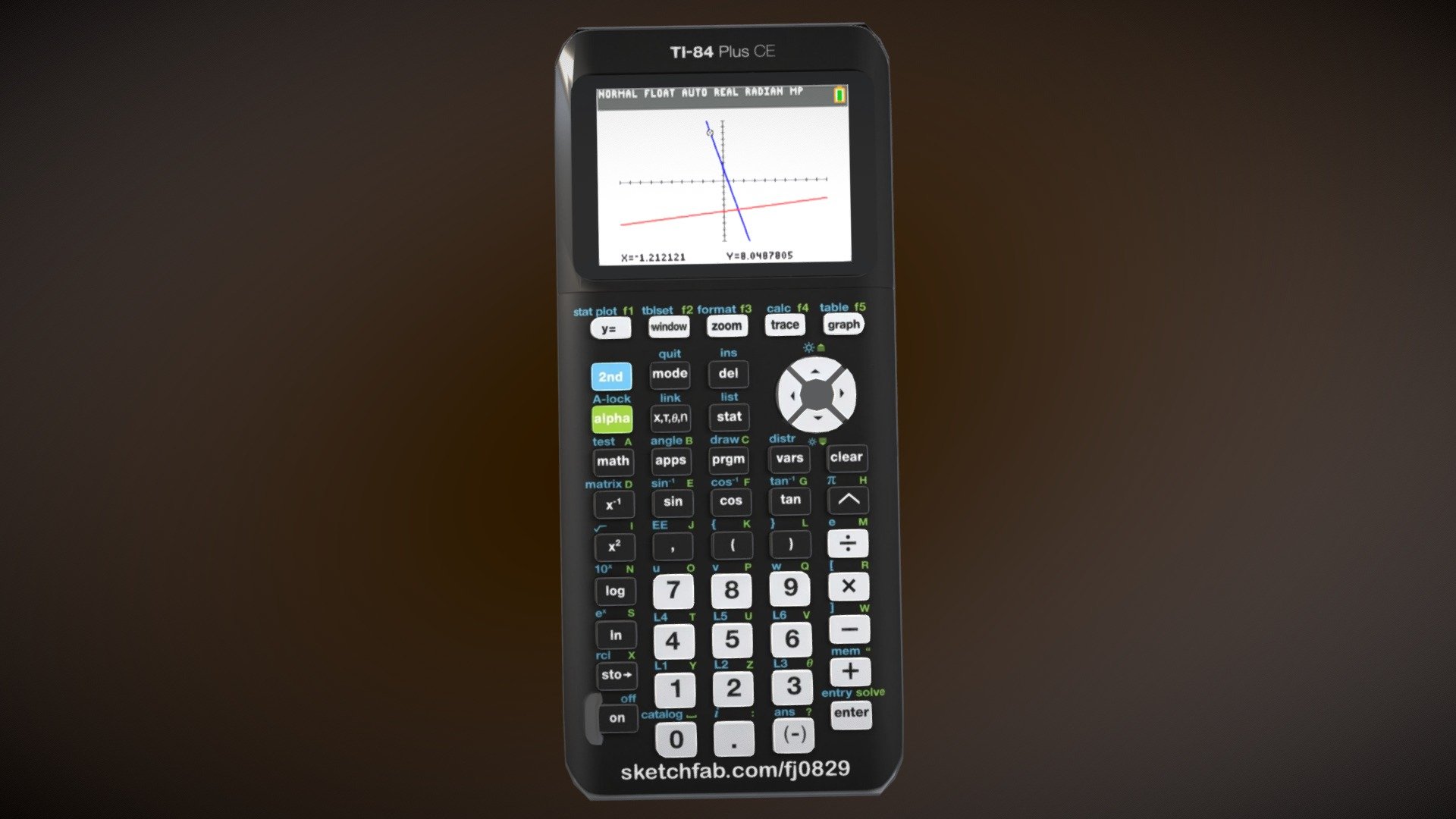 TI-84 Plus CE Calculator by Texas Instruments - Calculator - Download Free 3D model by fj0829 3d model