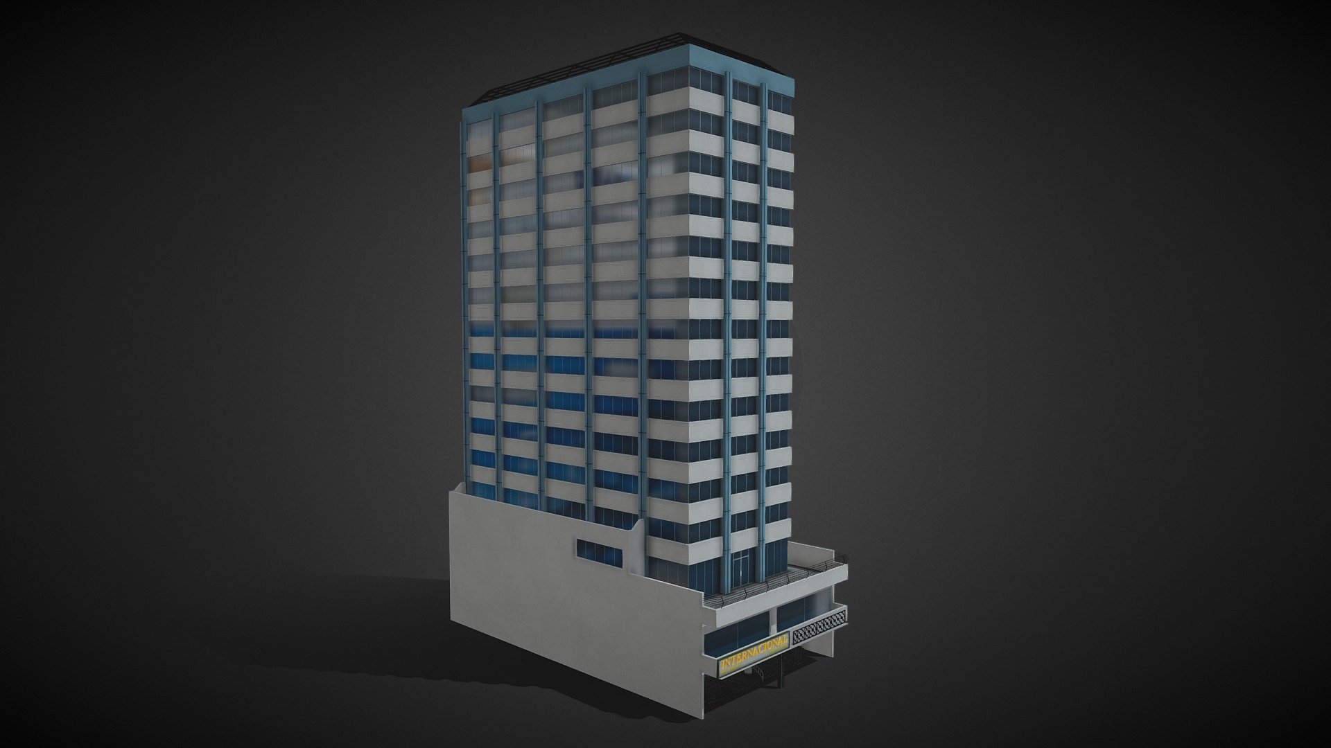 Building of Paraguay - Hotel Internacional Paraguay - 3D model by AhmadWalker 3d model
