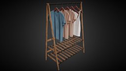 Cloth Rack wooden, hanging, vintage, rack, clothes, antique, scary, old