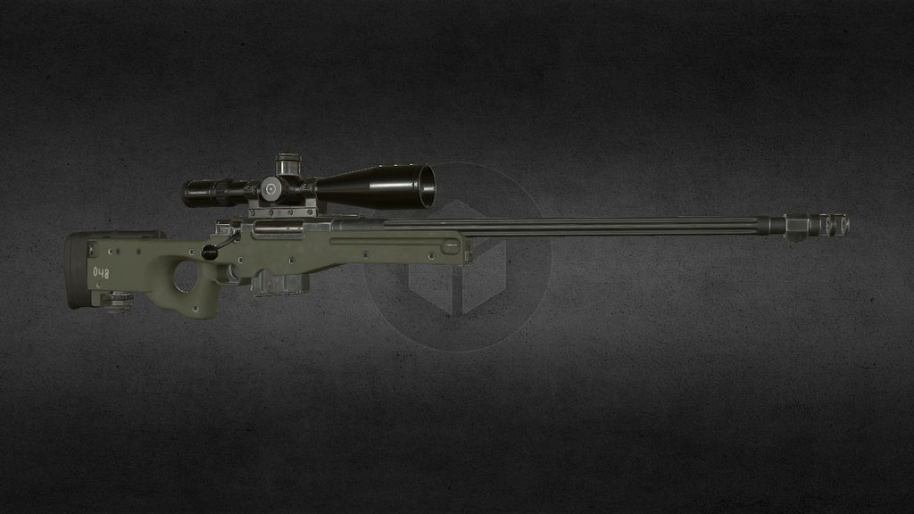 The L96A1 is a bolt-action sniper rifle. The textures are abit blurrier then I had hoped for because of the compression 3d model