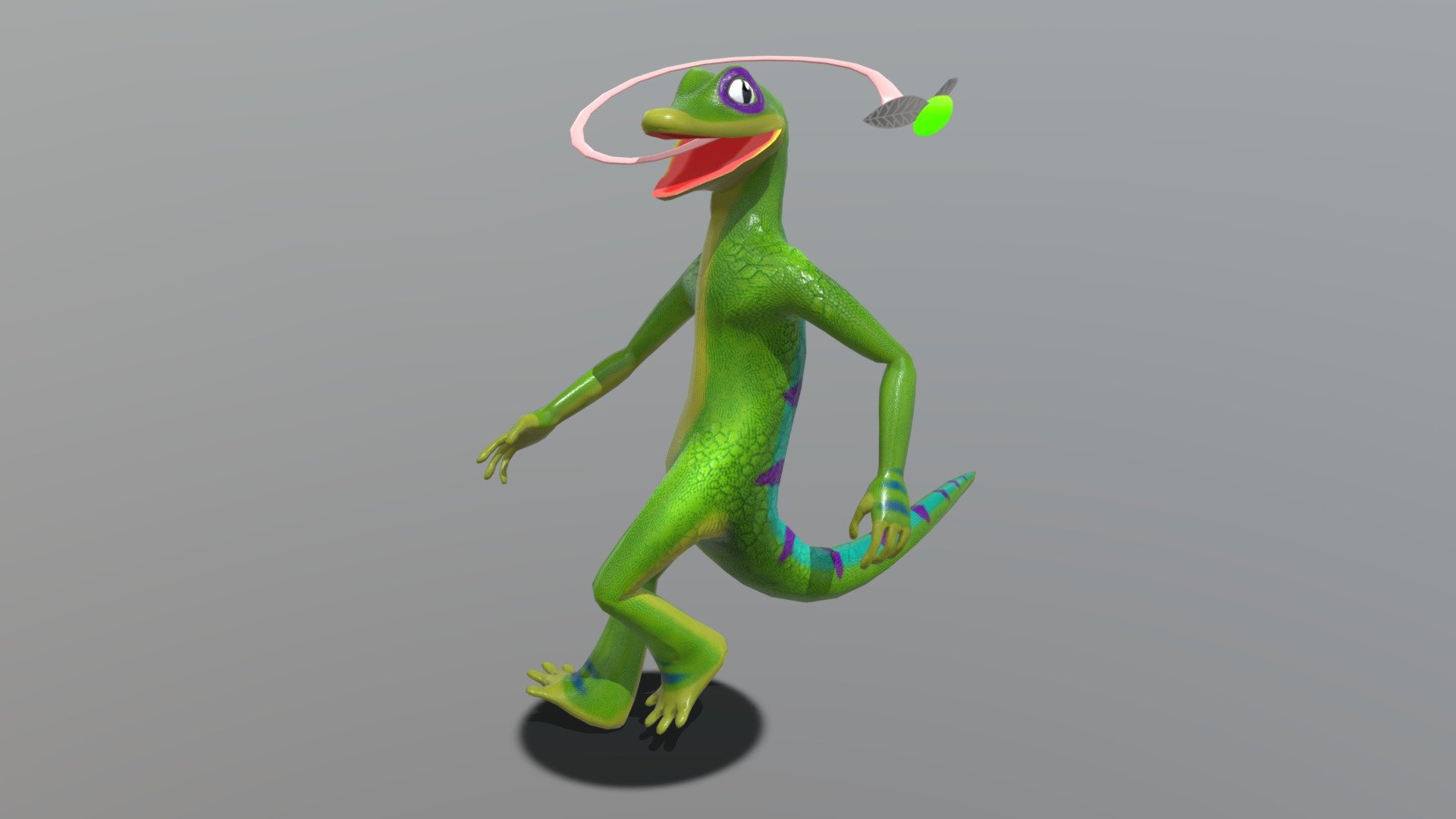 Finally managed to pose the Character of my Bachelor Project of 2014, 
maybe ill finish correcting the brokes js files in the unity5-converted version and upload the game i made&hellip; maybe

anyways, anyone remember gex the gecko of crystal dynamics? - Gex - 3D model by Vendetti 3d model