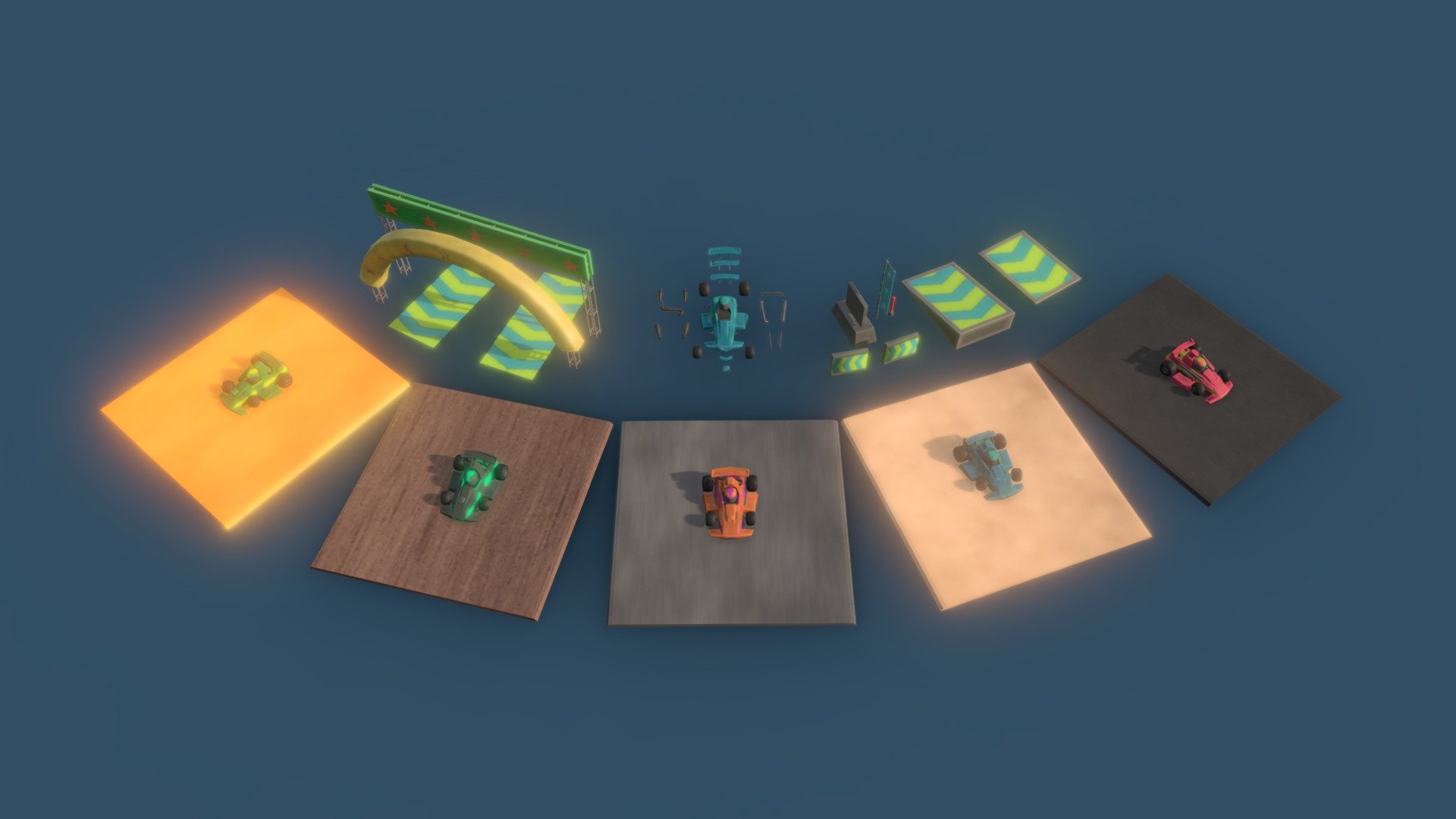 hey, i made Modular Lowpoly GoKart Racing PBR Vertion, texture remake from previous asset.

Check this asset onj our engine store. monqo.net/

Also i have free stuff for download please cek my page, and follow for update upload.

aaaaaand, i post several model progress on my instagram @ferozes fell free to follow ;)

I just want to say thank you for support me 3d model