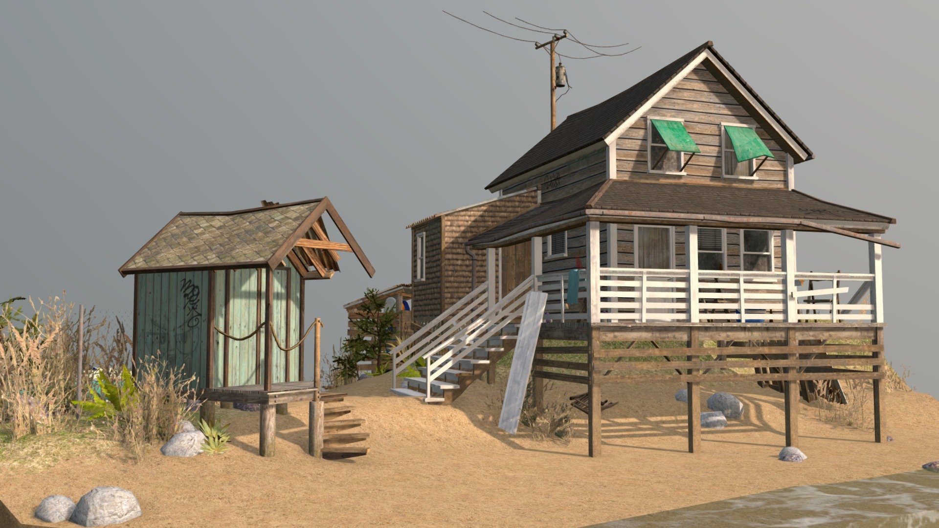 I like to think a gang of kids found an abandoned house and turned it in to their hangout spot 3d model