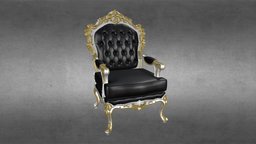 Classical chair luxury, retro, relief, with-arms, 3d, chair, 3dmodel