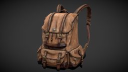 Leather Backpack leather, prop, vintage, fashion, accessories, clothes, bag, antique, accessory, backpack, realism, rucksack, traveler, trip, hiking, backpacker, ransel, fashion-style, shoulderbag, low-poly, lowpoly, noai, leaher-backpack
