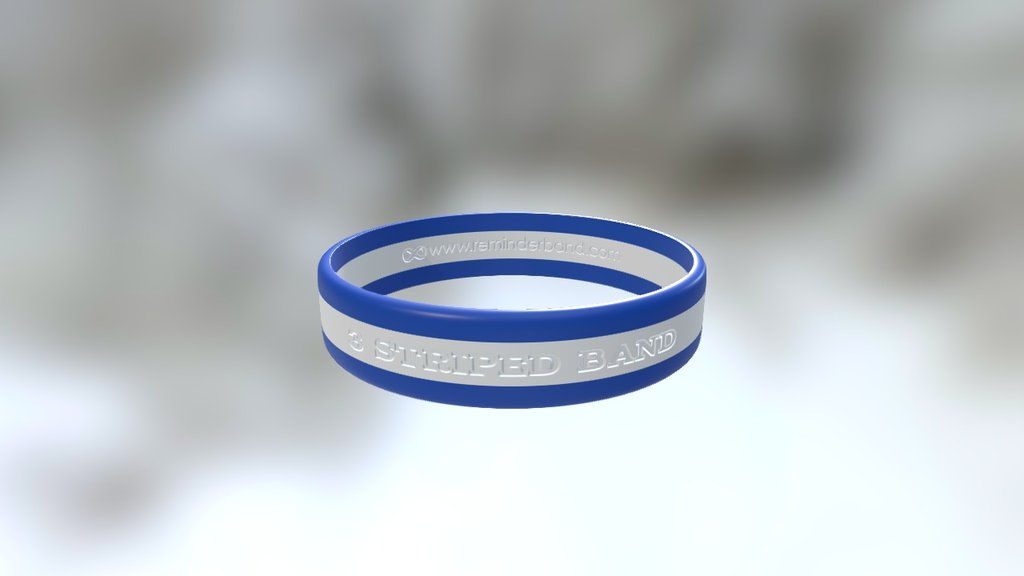 3 Striped Wristband no Colorfill - 3D model by Reminderband, Inc. (@steve.larsen) 3d model