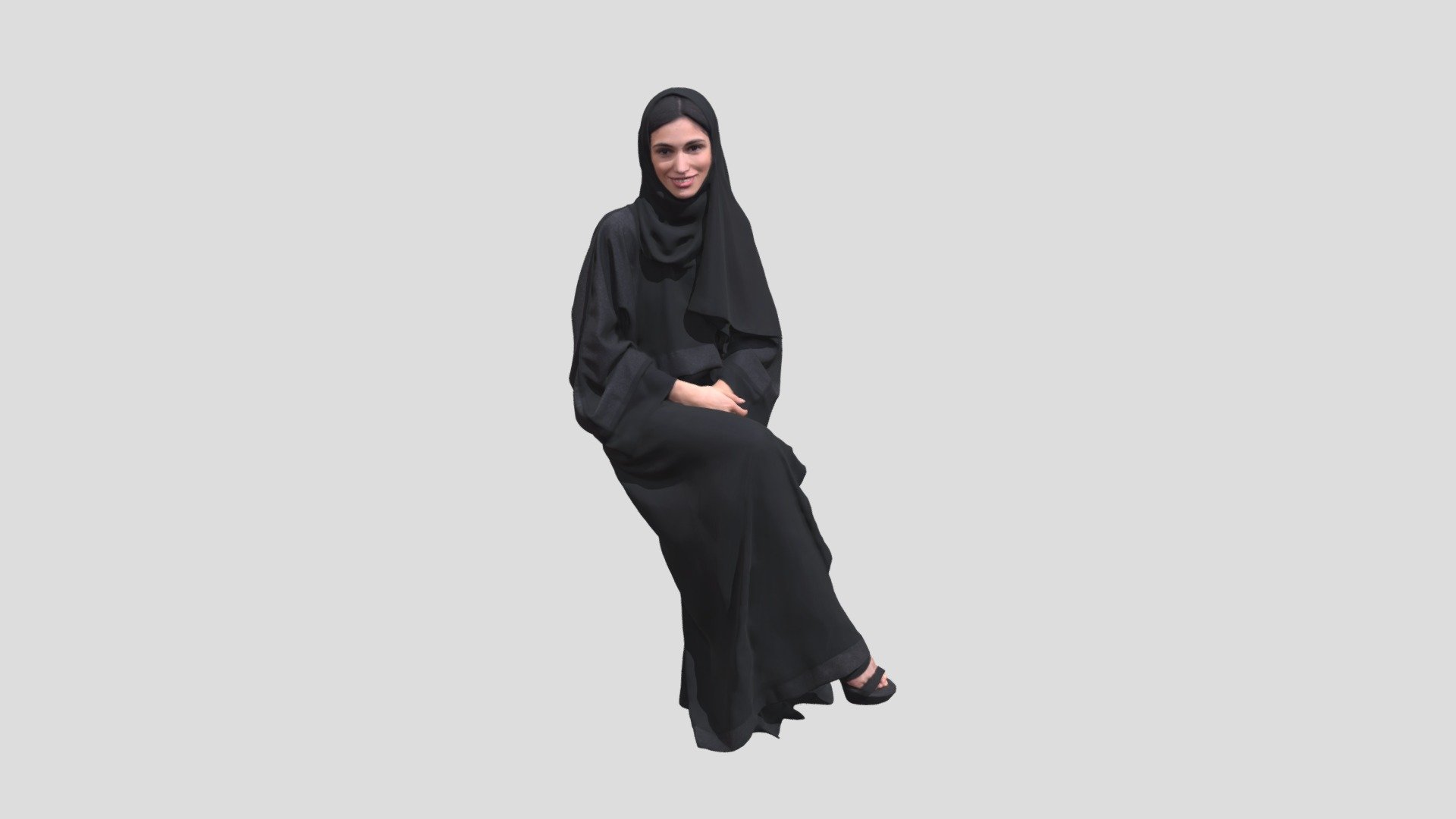 3d model for your design - Hijab Sitting - 3D model by suasanakreasi 3d model