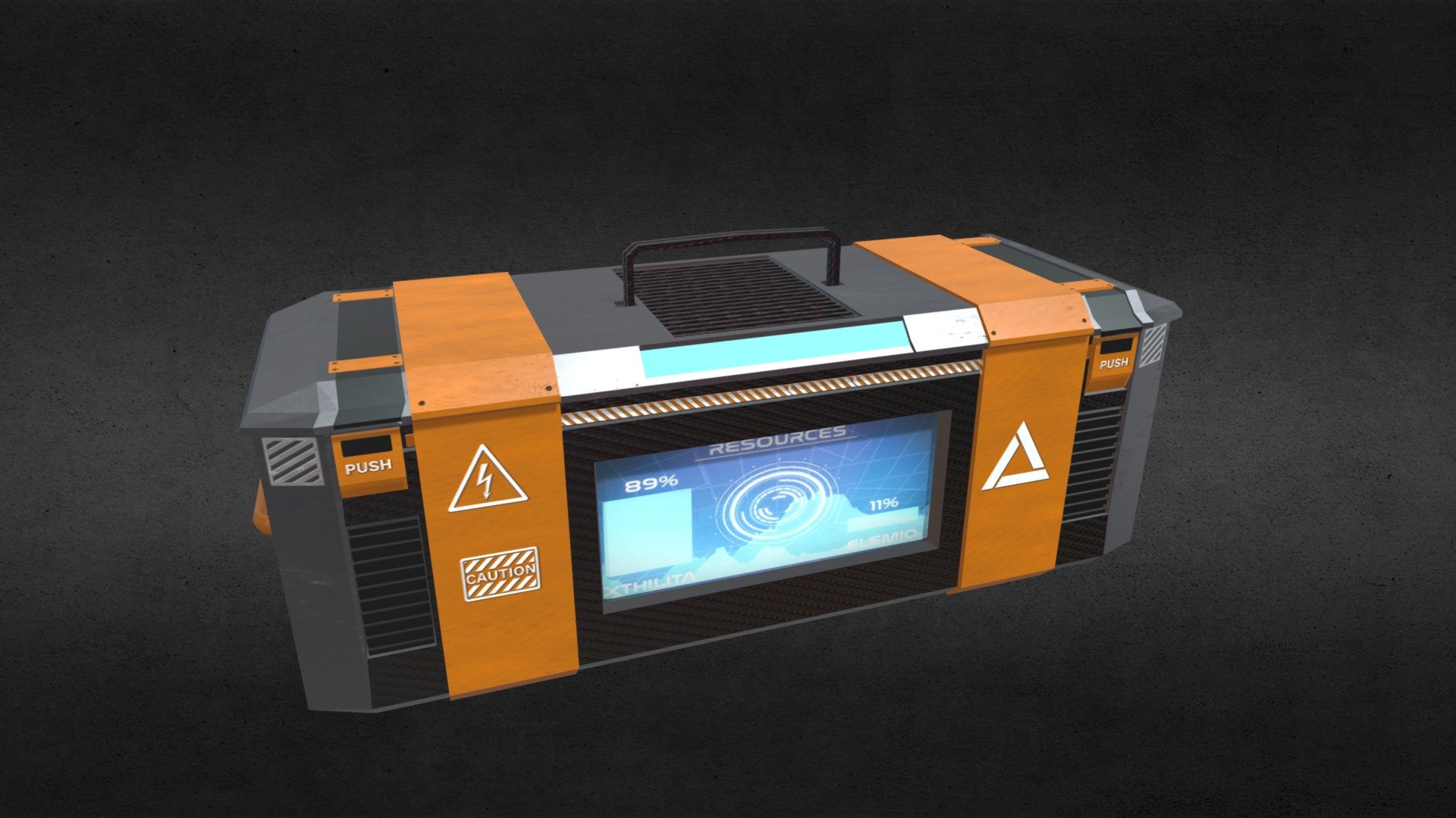 sci-fi crate designed by blender textured by substance painter , this model is low poly mode ready for games and engines uvwp is in the best situation 2000 vertices 4000 polygons - box_001 - 3D model by arianheidarpour 3d model