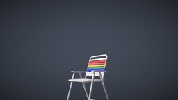 Rainbow Ruber Chair vintage, furniture, pool, summer, outdoor, beach, chair, gameasset, house, decoration, vintage-furniture