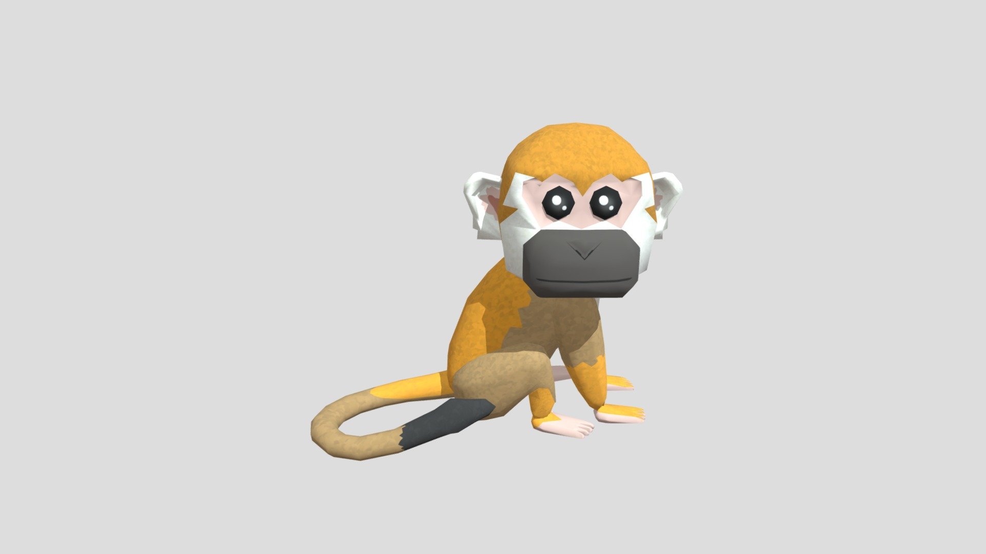 Cartoon squirrel monkey - Download Free 3D model by saltoc in training (@saltoc) 3d model