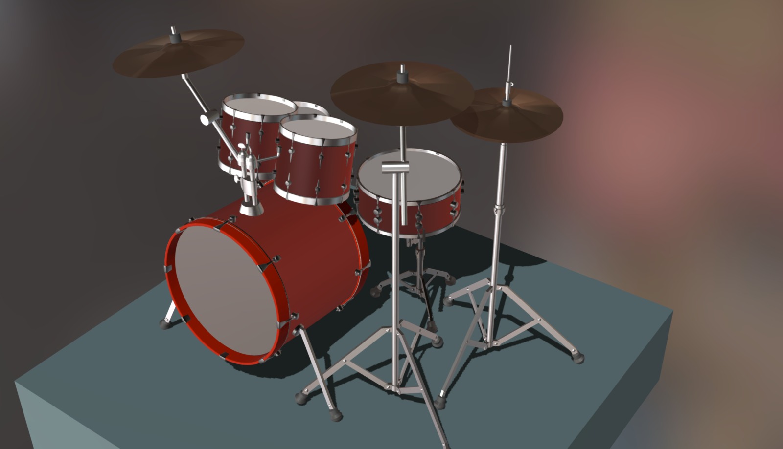 Drum set - Download Free 3D model by Dolores (@upto21) 3d model