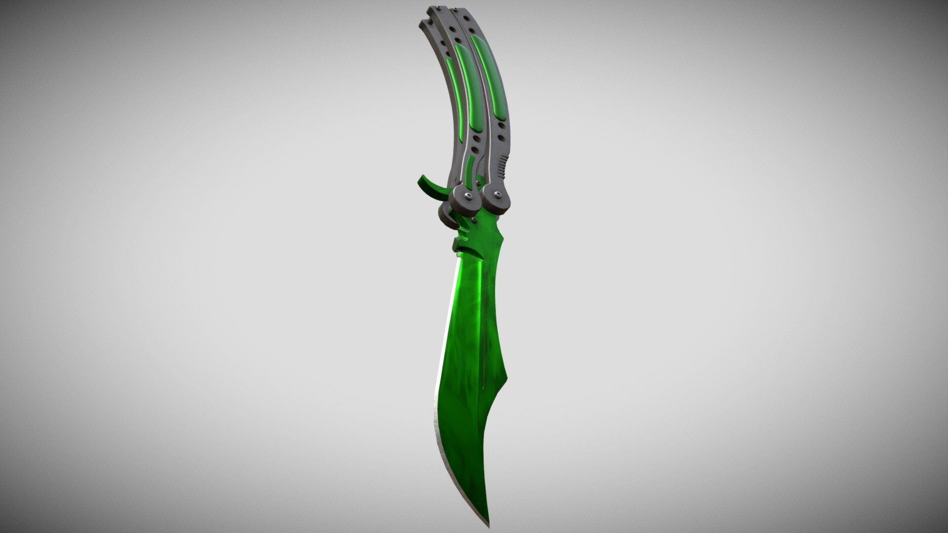 Butterfly Knife from CS:GO with emerald pattern Model made in Autodesk MAYA, textured and rendered in Substance Painter - Butterfly Knife Emerald - Buy Royalty Free 3D model by P7PO (@PiPo07) 3d model