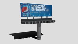 Low poly Ad Billboard ad, billboard, advertising, pepsi, low-poly, 3d, 3dsmax, texture