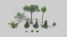 Mixed lowpoly trees and bushes pack tree, south, forest, plants, pine, america, fern, vegetation, nature, jurassic, bush, jungle, birch, rainforest, bushes, amazonas, pinetree, cacao, forests, anthurium, monstera, jungle-tree, nature-plants, kapok, lowpoly, lowpolybushes, ormbunke