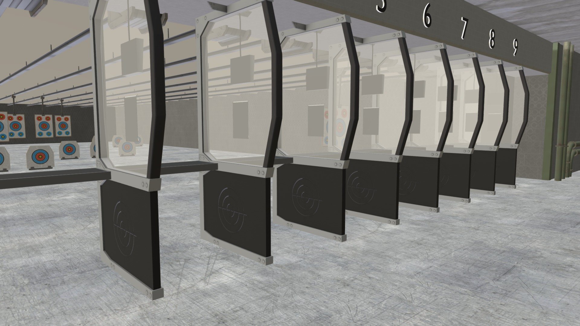 If you want add for your shooting game training arena, this pack for you! Several kinds of targets and props.

Pack includes:
- interior
- targets
- barriers
- lamps
- piping
- cupboards
- door

PBR materials - Shooting Range - Buy Royalty Free 3D model by Mixall (@Mixaills) 3d model
