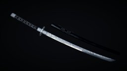Silverthorn Katana katana, weapon, sword