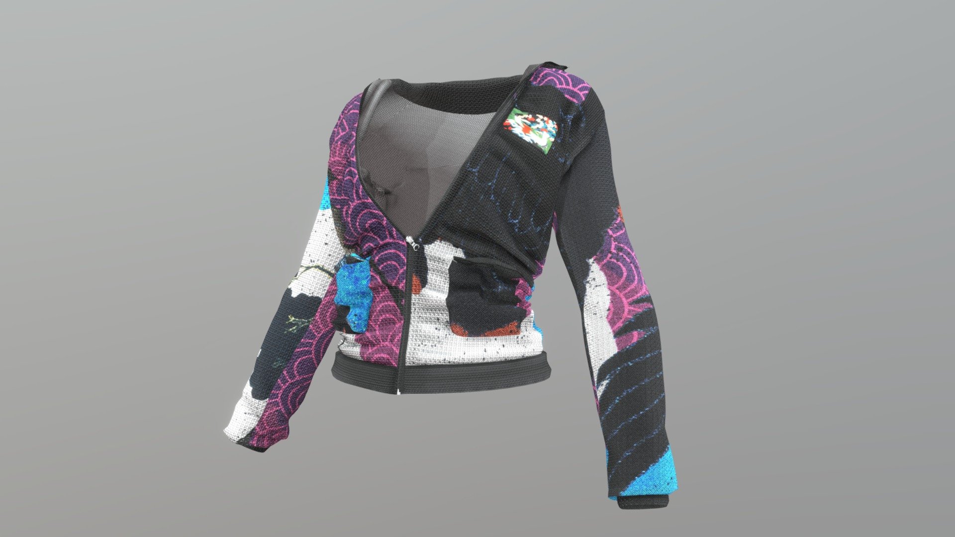 Modern stylish jacket in Japanese style. The fabric is painted with Japanese print.
Stylized brand jacket!

YOU CAN USE IT TO CREATE YOUR OWN NFT COLLECTION!

The model is made in the original scale
Contains PBR textures 4k size
Correct topology without artifacts - Japanese NFT Sweater - Buy Royalty Free 3D model by RuslanOz (@KarinaOz) 3d model