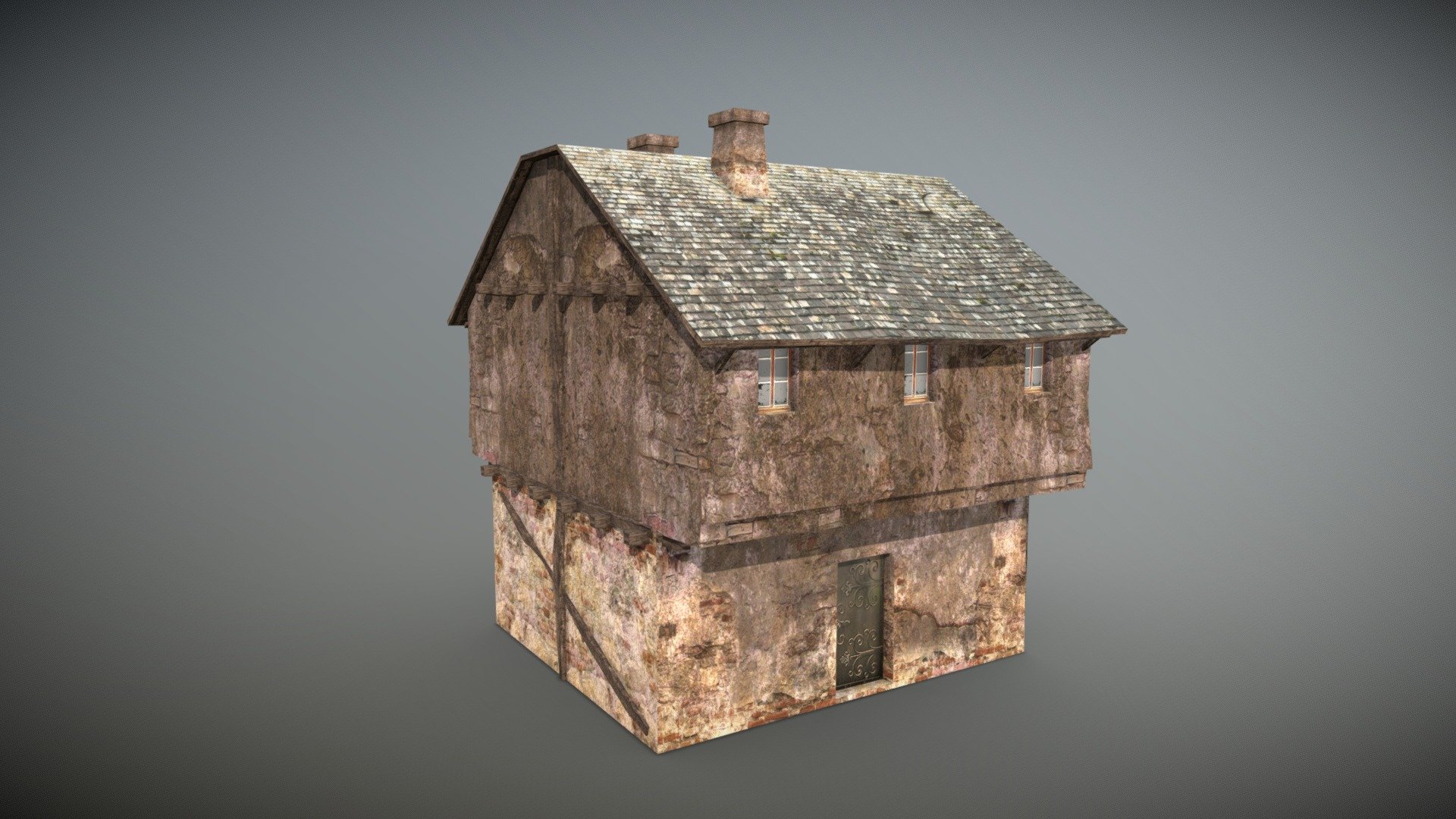 Gameready model with only 1 material.

Included Albedo, Specular, Ambient-Occlusion and Normal maps.

The house has an exterior only, no interior!

Number of materials: 1

Number of textures: 3

Textures size: 2048 * 2048 px 

Polygon count: 1526
 - Forgotten House 4 - Buy Royalty Free 3D model by Dexsoft Games (@dexsoft-games) 3d model