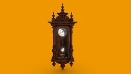 Pendulum Wall Clock time, clock, antique, furniture, high-poly, old, reloj, pendulum, pendulo, pared, wall-clock, hyperrealistic, 3dsmax, 3dsmaxpublisher, substance-painter, decoration, highpoly